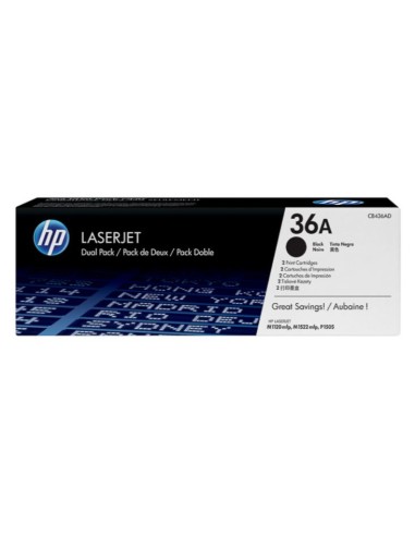 CB436AD HP LJ P1505 CARTRIDGE (2) BLACK HP36A 2x2000pages