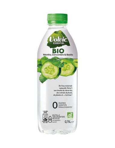 VOLVIC ESSENCE MENTHE CONCOMBRE PET 6 x 75CL