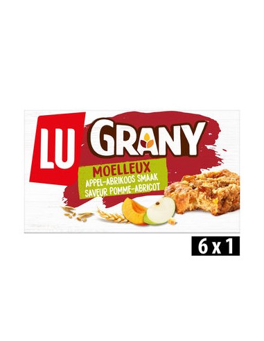 LU GRANY BISCUITS MOELLEUX POMME & ABRICOT 6P 195GR-1x