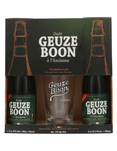 coffret Oude Geuze Boon 2x37.5 cl- verre-1x