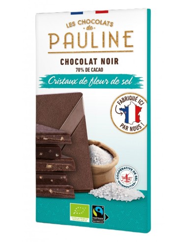 CHOCOLAT NOIR FLEUR DE SEL - 80 gr-1X- bio