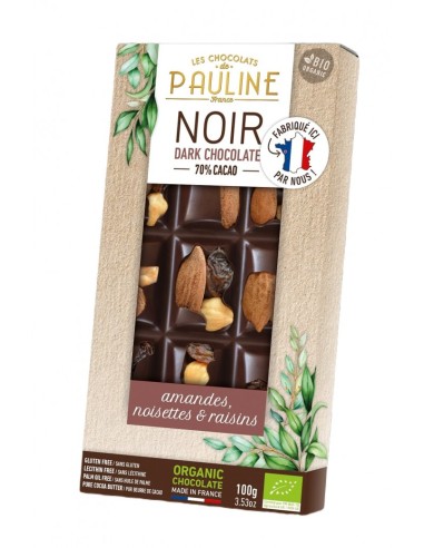 CHOCOLAT NOIR 70% MENDIANTS - 100 gr-1X - BIO